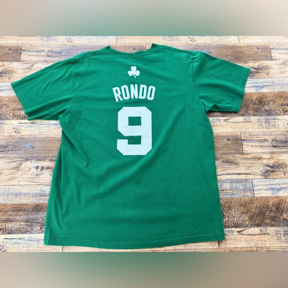 Adidas Men’s Boston Celtics Rondo #9, Green T-Shirt, NBA Logo, Size 2XL - Picture 4 of 7